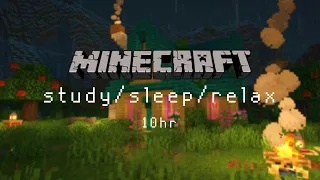 Minecraft relaxing music Cozy cottage with rain sounds to study and relax to