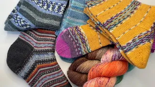 5 готовых работ. Процессы. Сколько стоят носки в Эстонии. Покупки. #вязание #knitting