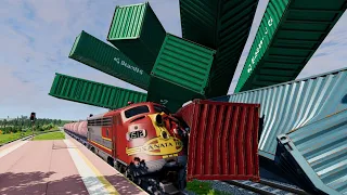 Train Crashes - Railroad Switch Crash #2 ▶️ BeamNG Drive #beamngdrive