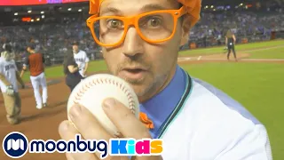 BLIPPI Visits a BASEBALL Stadium! Learn | ABC 123 Moonbug Kids | Educational Videos for Kids