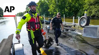 Torrential rain caused flooding in the Houston area, stranding some motorists