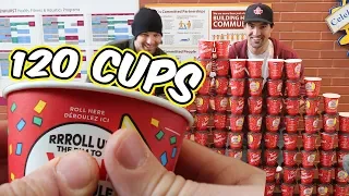 We Rolled 120 Timmies cups at the rink (and won)