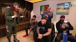 Sami Zayn le pide ayuda a Roman Reigns & The Usos en contra de McIntyre-Smackdown 22/04/2022 Español