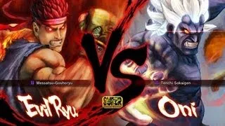 Super Street Fighter 4 Evil Ryu vs Oni Gameplay (HD 1080p)