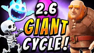 2.6 ELIXIR! FASTEST GIANT CYCLE DECK — Clash Royale