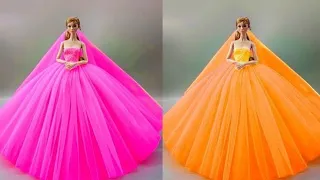 Disney Princess Doll Makeover ~ DIY Miniature Ideas for Barbie - Wig, Dress, Faceup, and More! DIY