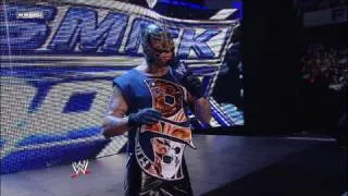 Rey Mysterio and Batista address the WWE Universe and each