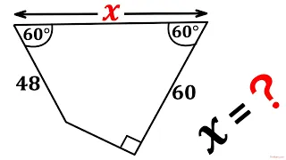 Find  the side length X of the Quadrilateral | Important Geometry skills explained | Fun Olympiad