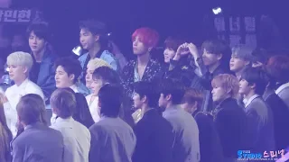 181201 베스트레코드 워너원 WannaOne 수상 방탄소년단 BTS 리액션 Reaction 직캠 by Spinel