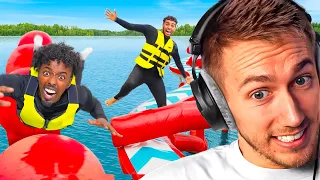 MINIMINTER REACTS TO EXTREME TOTAL WIPEOUT CHALLENGE