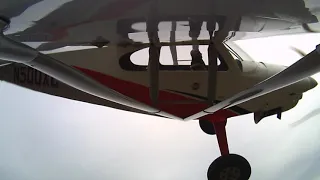 Полёт Пайпера XCUB 60CC ARF "STOL" от Ангар 9, вид с крыла.