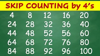 Skip Counting by 4 | Skip Counting by 4's to 100