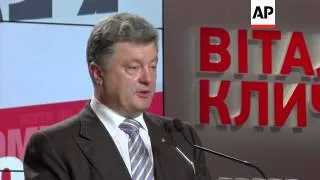 Exit Polls and early returns from Ukraine show candy tycoon Petro Poroshenko is leading the presiden