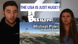 BRITISH COUPLE REACTS | The Highest Point in Each USA State