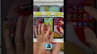 Xiaomi Redmi Note 12 vs Redmi 12C vs Galaxy A14 4G Call Of Duty Mobile Speed Test #shorts