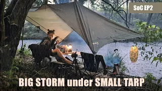 Creek Camping in heavy Rain and Sun with our Dog - Sounds of Camping ep2