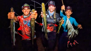 Ninguém acreditou olha o tanto de peixe que saiu na frente de nosso acampamento foi incrível