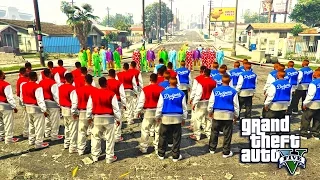 GTA 5 - CLOWNS VS BLOODS AND CRIPS PART 2