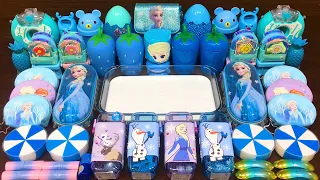 Blue ELSA Slime Mixing Random into GLOSSY Slime ! Satisfying Slime Video #1060