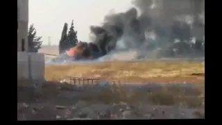 Massive explosion of a T-72 hit by Rebels