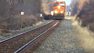 I Was Filming an NS Train And The CSX Gates Go Down. CSX Train IN The Snow Big Manifest Train + More