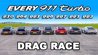 Porsche 911 Turbo generations DRAG RACE