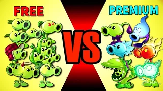 All Peashooters FREE vs PREMIUM - Who Will Win? - Pvz 2 Team Plant vs Team Plant