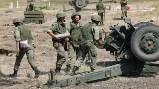 Russian cadets conducted live fire from D-30 howitzers and 2B14 mortars. Part 1