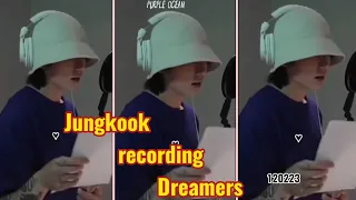 Jungkook recording "DREAMERS" in Qatar,,his deep voice 😳🔥#bts #jungkook #dreamers