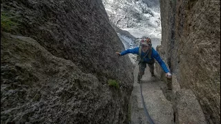 Climbing A Horrible Chimney On The Aiguille du Peigne - Vlog 72