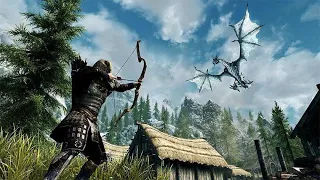 Skyrim Битва с драконом