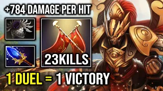 +784 Damage Per Hit NEW 7.34 Offlane Hyper Carry Legion Commander 1 Shot Duel Dota 2