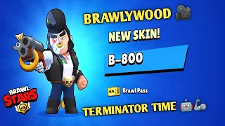 BRAWL STARS Season 9 BRAWLYWOOD Brawl pass & New Exclusive skin B-800 unlocking and gameplay (Text)