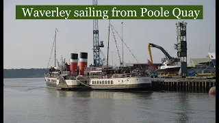 Paddle steamer Waverley sailing from Poole Quay September 2023