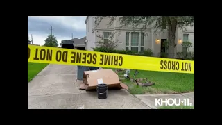 Raw: Catalytic converters spread on lawn at Pearland home during bust