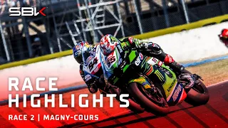 Highlights of a red-flagged Race 2 at Magny-Cours! 🚩 | #FRAWorldSBK 🇫🇷
