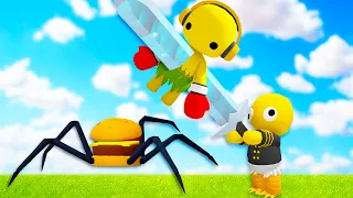 We Found a Giant Magical Sword and a Terrifying Spider Burger in Wobbly Life Multiplayer Update!