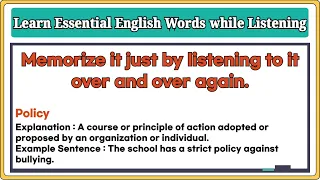 Very Important Essential English Words 01 - Repeated Listening 20 Words
