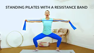 20 Minute Standing Pilates Full Body Workout with a Resistance Band | At Home Pilates