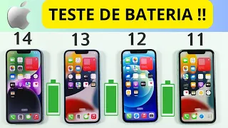 TESTE DE BATERIA 🔋  IPHONE 11 VS 12 VS 13 VS 14/ QUEM GANHA❗❓