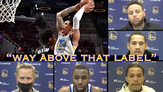 📺 Stephen Curry: Juan playing “way above that label” of two-way; Toscano-Anderson wishes had 10 REB