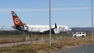 Boeing 737-MAX from Fiji arriving at Canberra