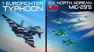 10x North Korean Mig-29 VS Eurofighter Typhoon | DOGFIGHT | Digital Combat Simulator | DCS |