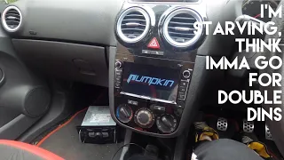 Installing Touch Screen Stereo (Double Din) in my Corsa D // Pumpkin Stereo Review // NOTaVXR