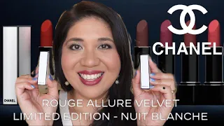 CHANEL ROUGE ALLURE VELVET NUIT BLANCHE MATTE LIPSTICKS & FULL FACE OF CHANEL MAKEUP