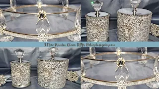 DIY Glam Crystal Decorative Tray and DIY Glam Décor | Winter Decorating Ideas 2023