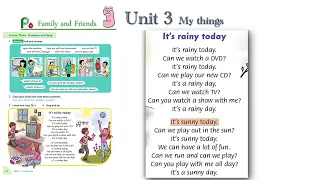 Song in Family and friends Level 3 Unit 3 _ It's rainy today | Let's sing karaoke!