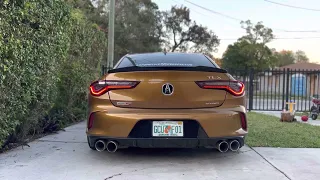 Tlx types s cold start w/ down pipes and secondary cat delete.