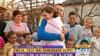 Părinții Emiliei, cei care au abandonat-o, în lacrimi la întâlnirea fiicei lor