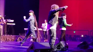 Jo Mersa with Damian and Skip Marley